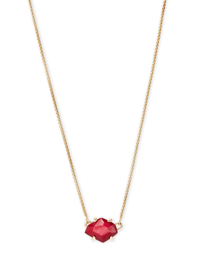 Kendra Scott Ethan Gold Pendant Necklace In Red Mother Of Pearl-Kendra Scott-The Bugs Ear