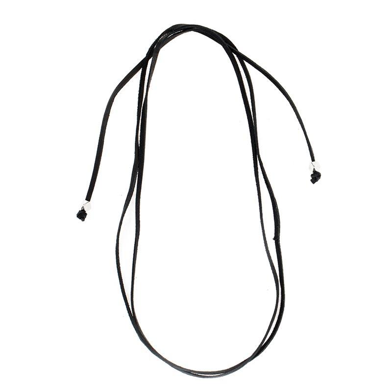 Benny and Ezra 52" Leather Wrap Necklace Black and Silver-Benny and Ezra-The Bugs Ear