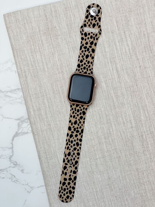 Beige and Black Spotted Printed Silicone Smart Watch Band-Prep Obsessed-The Bugs Ear
