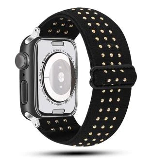 Silver Rivets Adjustable Fabric Apple Watch Band 38/40-Thomas and Lee Company-The Bugs Ear