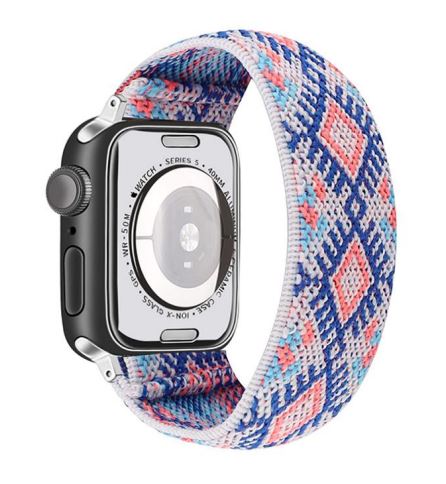 Blue and Pink Diamond Adjustable Fabric Apple Watch Band-Thomas and Lee Company-The Bugs Ear