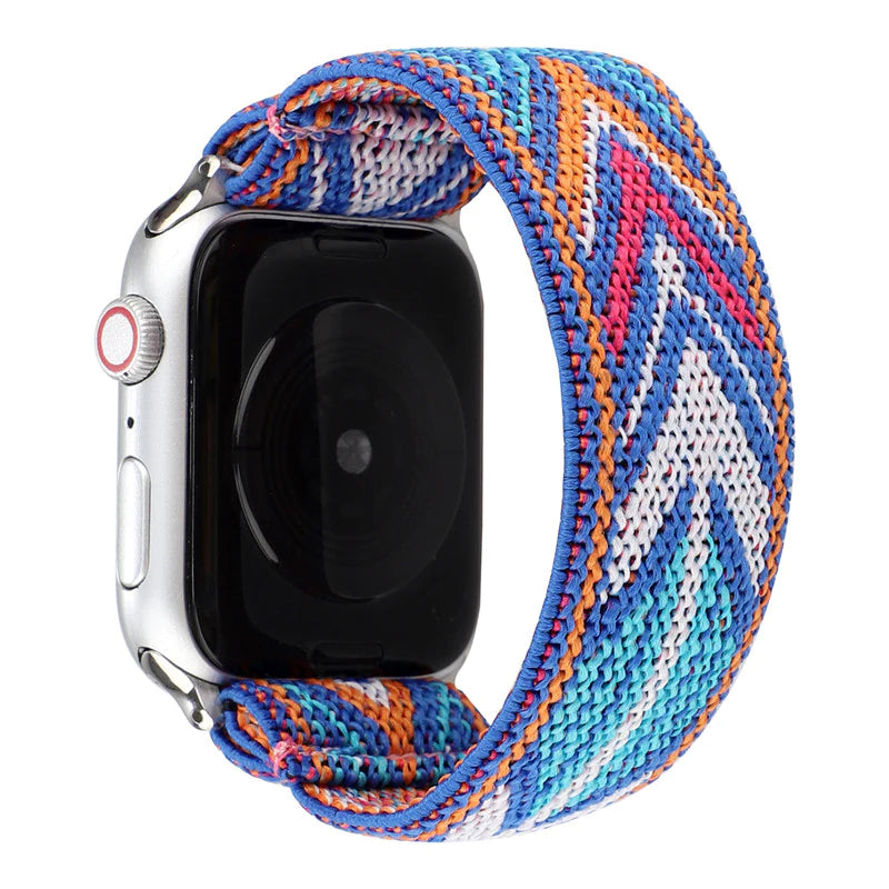 Blue Aztec Adjustable Fabric Apple Watch Band-Thomas and Lee Company-The Bugs Ear