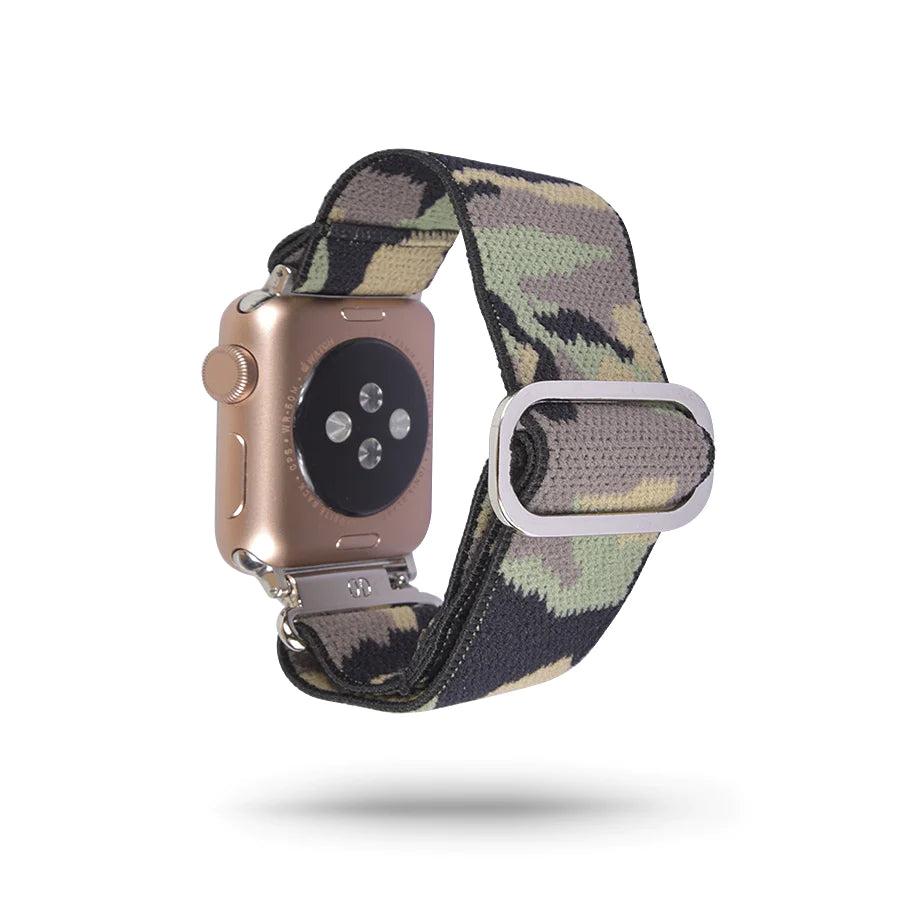Green Camouflage Adjustable Fabric Apple Watch Band-Thomas and Lee Company-The Bugs Ear