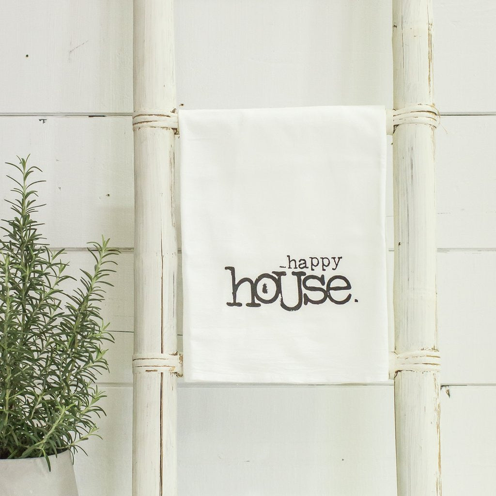 Happy House Flour Sack Towel-Face to Face Designs-The Bugs Ear