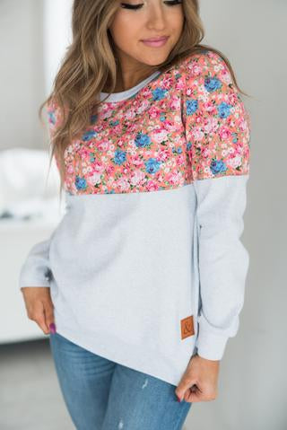 Ampersand Ave Floral Accent Pullover Pink-Ampersand Ave-The Bugs Ear