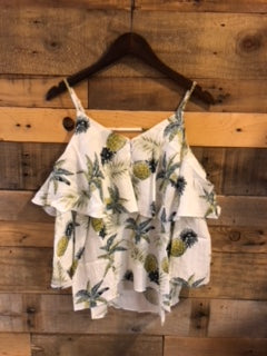 Lola Cold Shoulder Pineapple Top-THML-The Bugs Ear