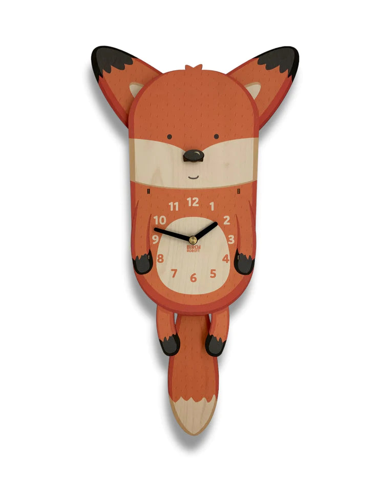 Hunter the Fox Pendulum Clock-Birch Robot-The Bugs Ear