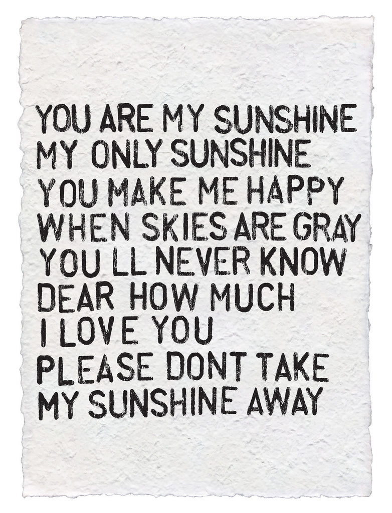 Handmade Paper Art Prints You Are My Sunshine-Sugarboo Designs-The Bugs Ear