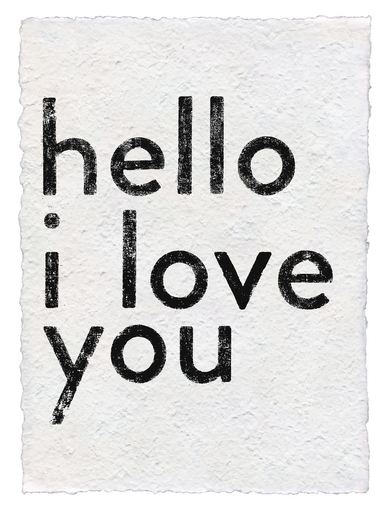 Handmade Paper Art Prints Hello I Love You-Sugarboo Designs-The Bugs Ear