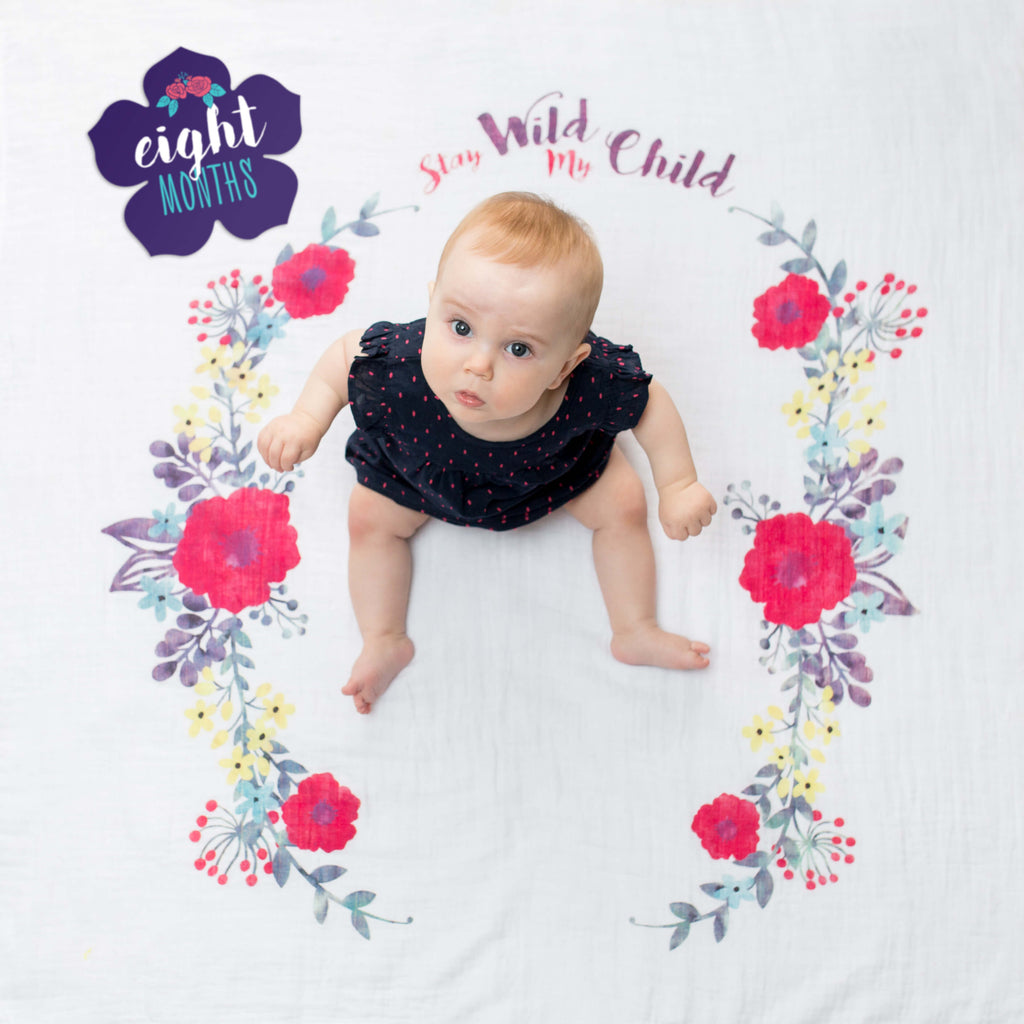 Baby's First Year Blanket and Card Set Stay Wild My Child-Lulujo Baby-The Bugs Ear