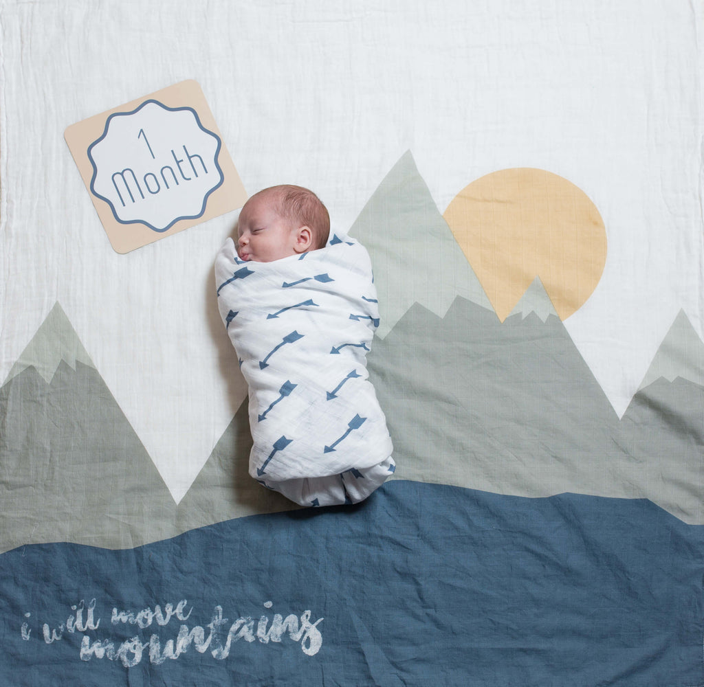 Baby's First Year Blanket and Card Set I Will Move Mountains-Lulujo Baby-The Bugs Ear