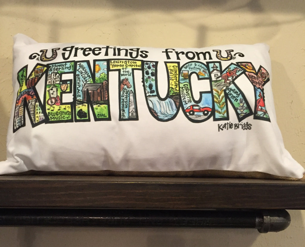 Southern Roots Pillow Greetings From Kentucky-Southern Roots-The Bugs Ear