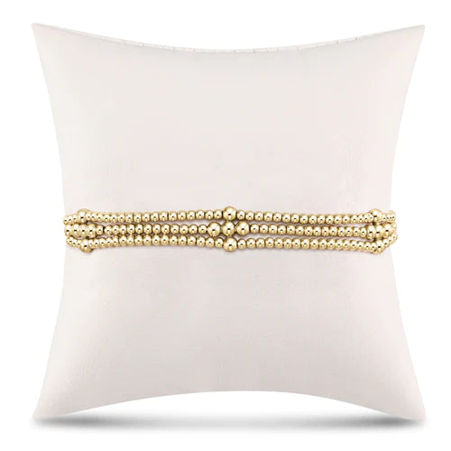 Enewton 3-Strand Classic Beaded Signature Cross Gold Bracelet-Enewton-The Bugs Ear