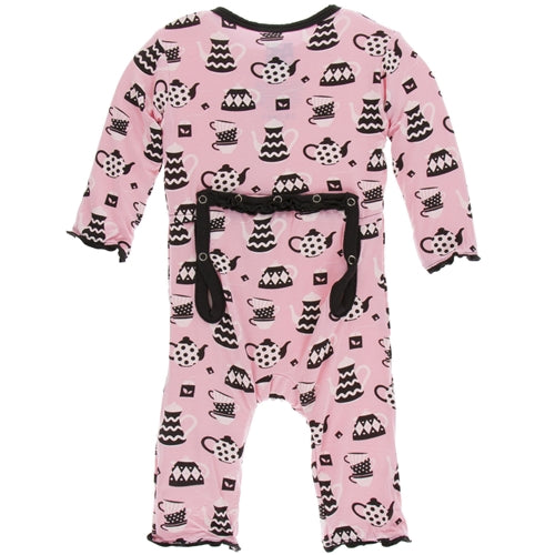 KicKee Pants London Muffin Ruffle Coverall with Zipper in Teatime-KicKee Pants-The Bugs Ear