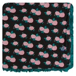 KicKee Pants London Ruffle Toddler Blanket in English Rose Garden-KicKee Pants-The Bugs Ear