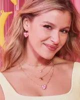 Kendra Scott XOXO Gold Pendant Necklace in Hot Pink Mother-of-Pearl-Kendra Scott-The Bugs Ear