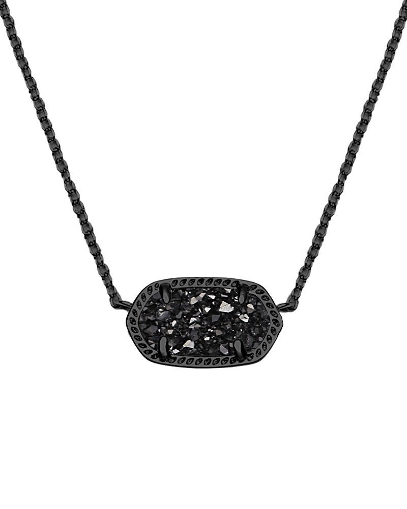 Kendra Scott Elisa Pendant Necklace in Black Drusy-Kendra Scott-The Bugs Ear