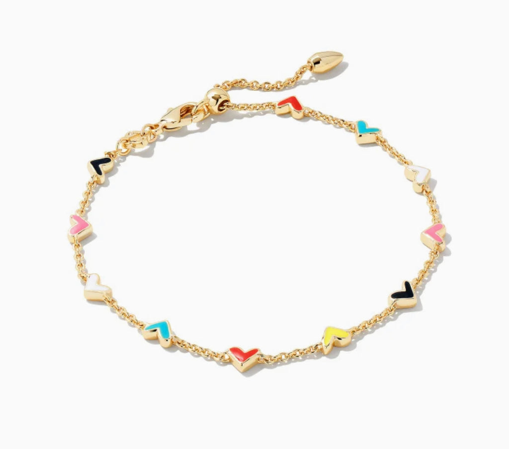 Kendra Scott Haven Heart Gold Chain Bracelet In Multi Mix-Kendra Scott-The Bugs Ear