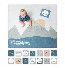 Baby's First Year Blanket and Card Set I Will Move Mountains-Lulujo Baby-The Bugs Ear