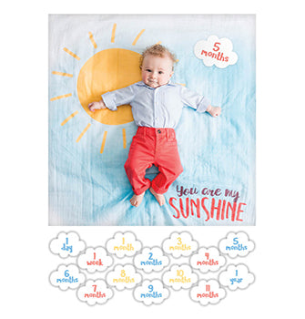 Baby's First Year Blanket and Card Set You Are My Sunshine-Lulujo Baby-The Bugs Ear