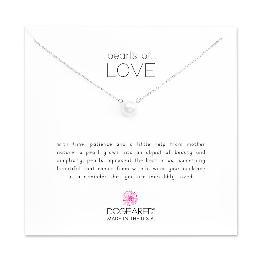 Dogeared Pearls of Love Small White Pearl Necklace, Sterling Silver-Dogeared-The Bugs Ear