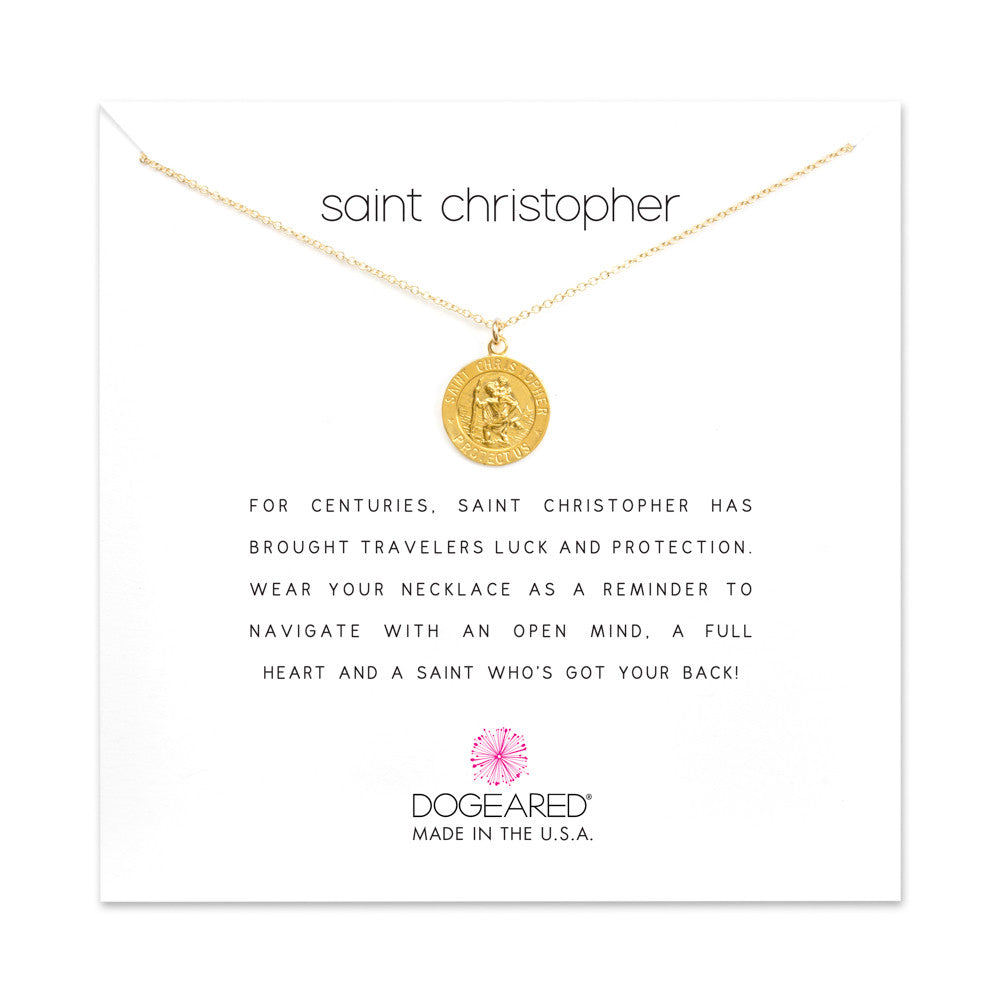 Dogeared Saint Christopher Charm in Gold-Dogeared-The Bugs Ear