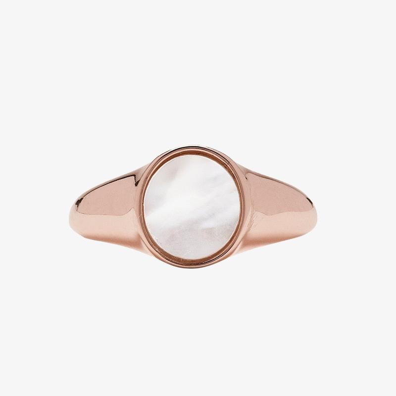Pura Vida Mother of Pearl Signet Ring Size 7 The Bugs Ear
