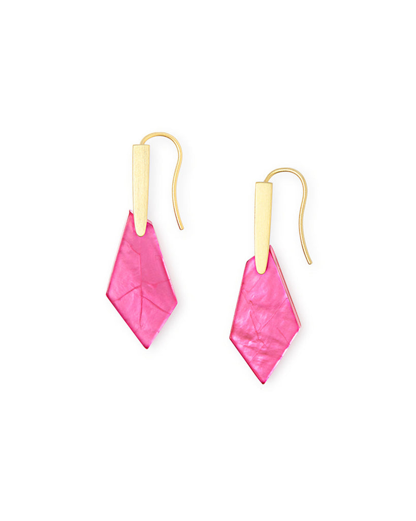 Kendra Scott Gianna Gold Drop Earrings in Pink-Kendra Scott-The Bugs Ear