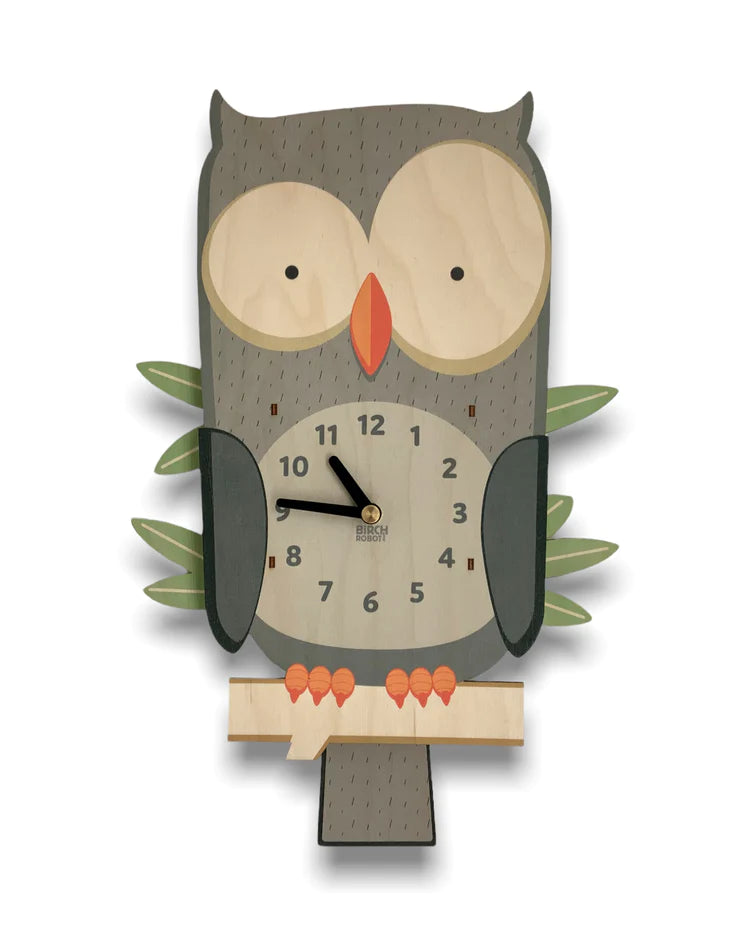 Smokey the Owl Pendulum Clock-Birch Robot-The Bugs Ear