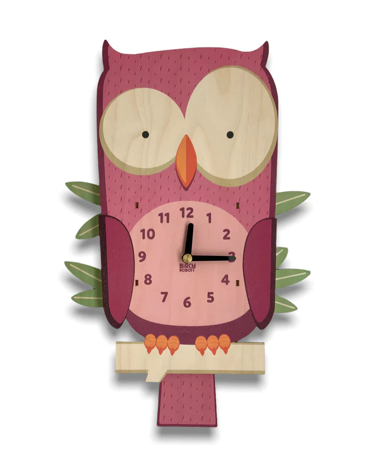 Violet the Owl Pendulum Clock-Birch Robot-The Bugs Ear