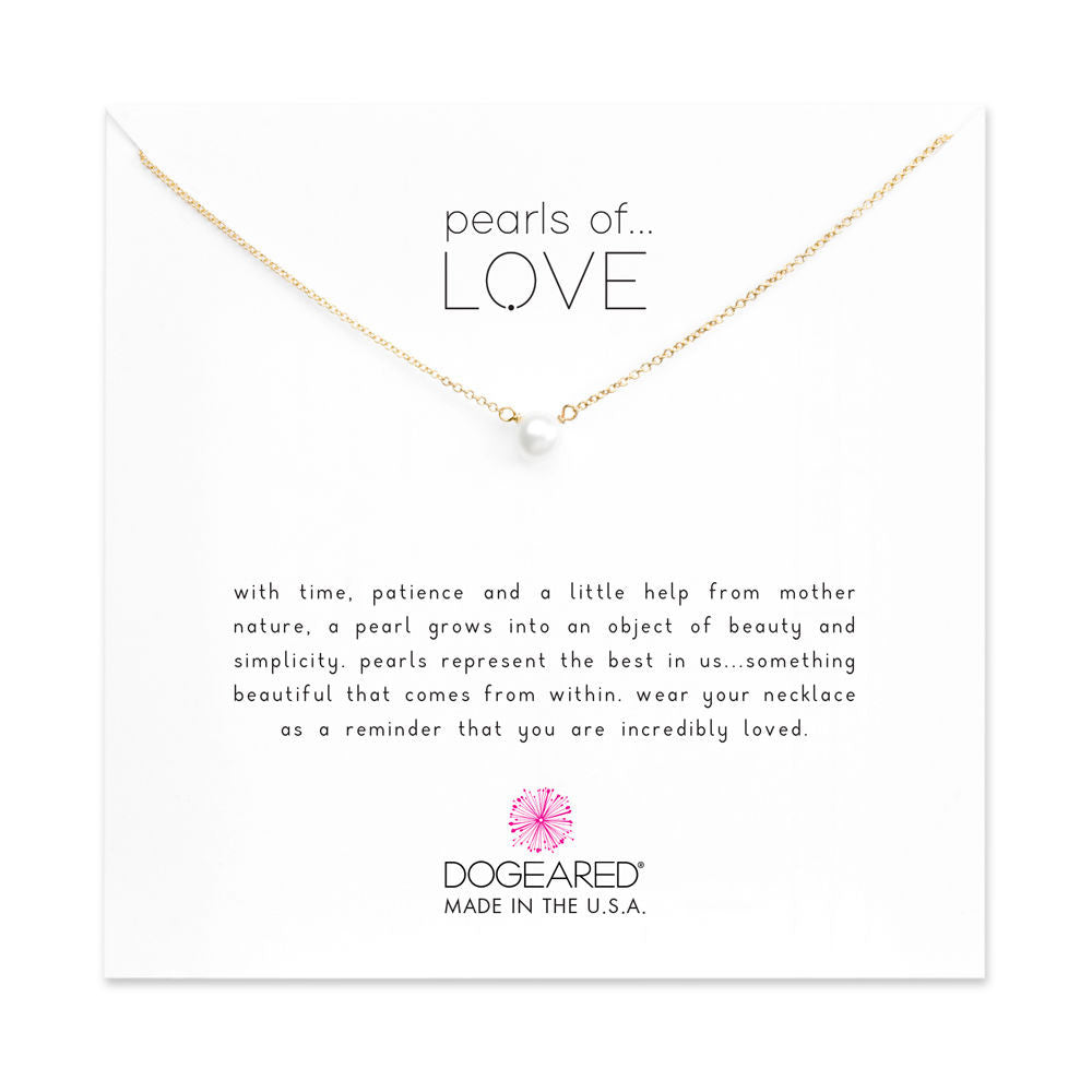 Dogeared Pearls of Love Small White Pearl Necklace, Gold Dipped-Dogeared-The Bugs Ear