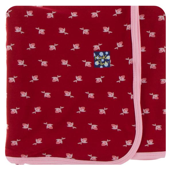 KicKee Pants London Swaddling Blanket in Candy Apple Rose Bud-KicKee Pants-The Bugs Ear