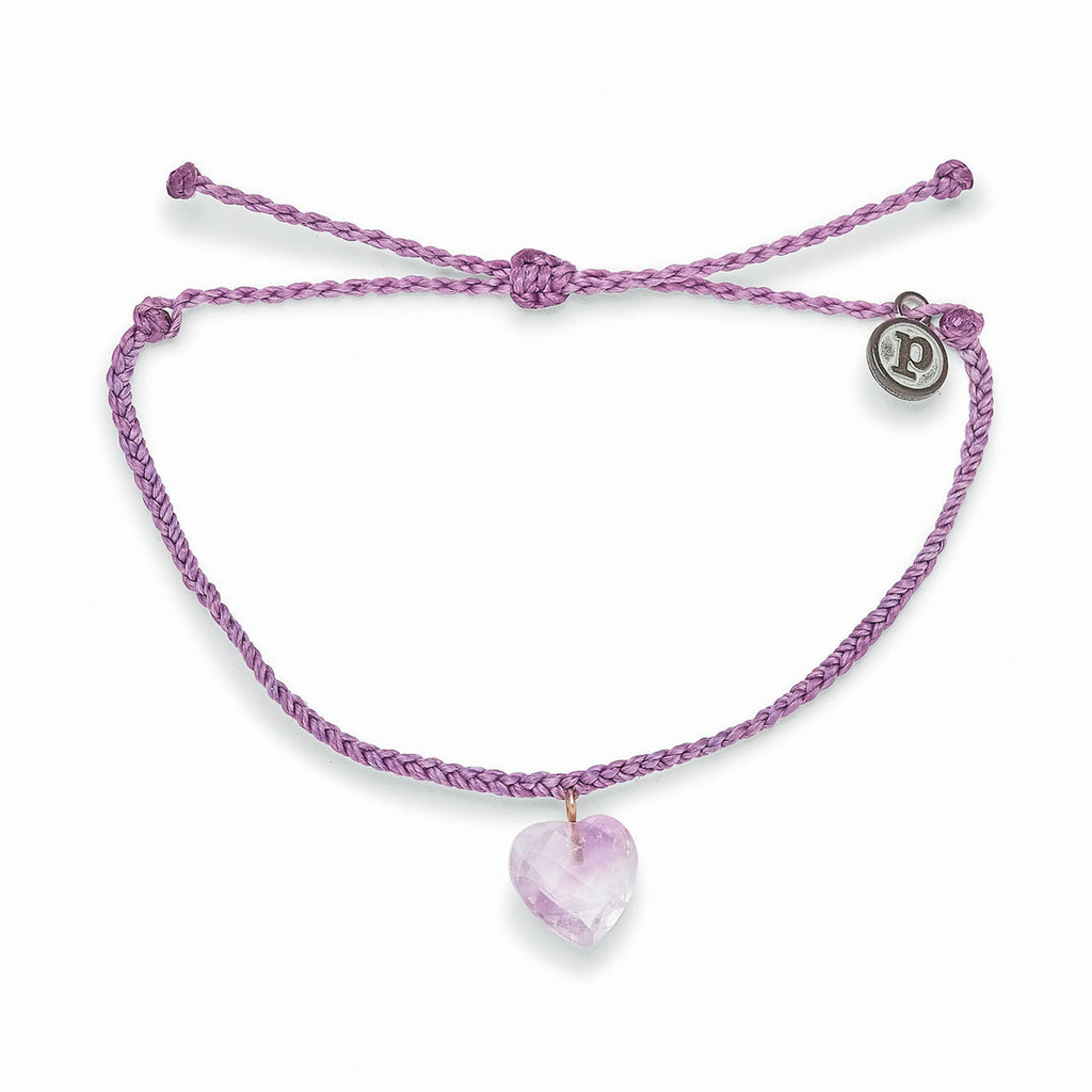 Pura Vida Stone Heart Amethyst Charm Bracelet in Light Purple-Pura Vida-The Bugs Ear