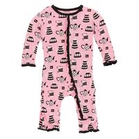KicKee Pants London Muffin Ruffle Coverall with Snaps in Teatime-KicKee Pants-The Bugs Ear