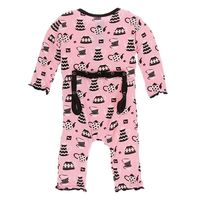KicKee Pants London Muffin Ruffle Coverall with Snaps in Teatime-KicKee Pants-The Bugs Ear