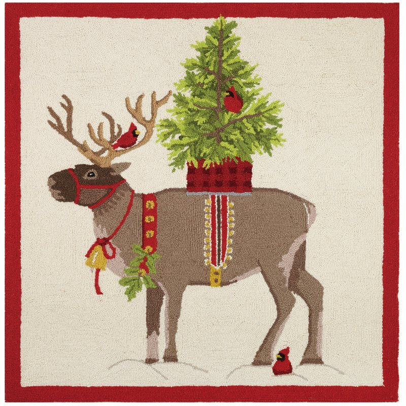 Reindeer With Christmas Tree Hook Pillow-Peking Handicraft-The Bugs Ear