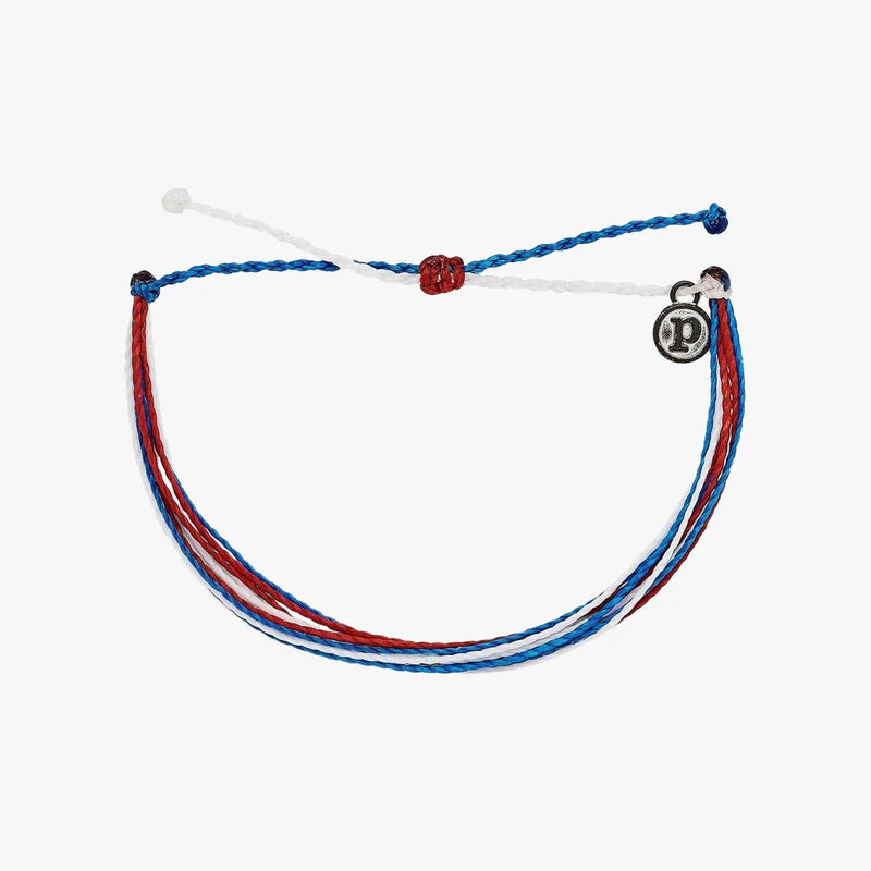 Pura Vida Original Bracelet in Red White and Blue-The Bug's Ear-The Bugs Ear