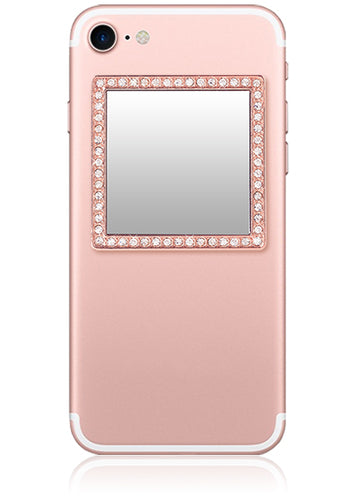Rose Gold Crystal Square Selfie Mirror-iDecoz-The Bugs Ear