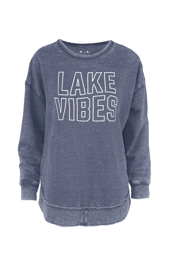 Lake Vibes Vintage Washed Poncho Fleece in Navy-Royce-The Bugs Ear