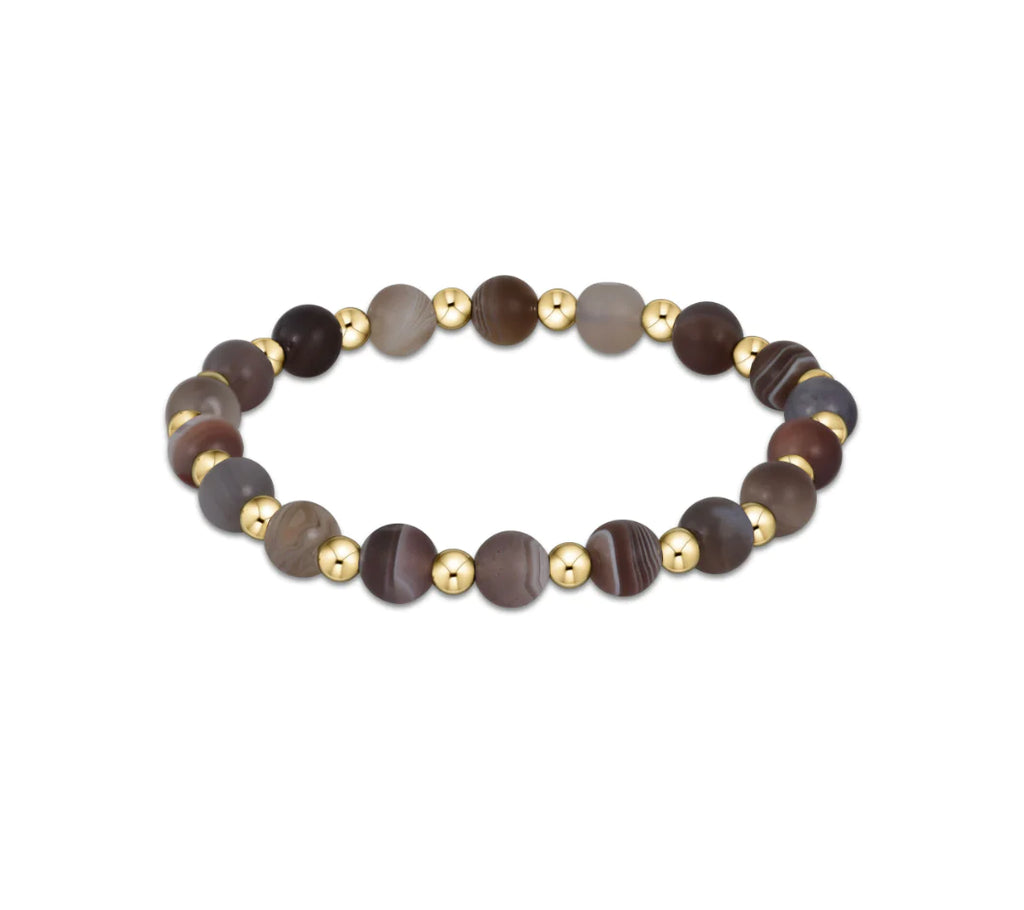 Enewton Grateful Pattern 6mm Bead Bracelet Matte Botswana Agate-Enewton-The Bugs Ear