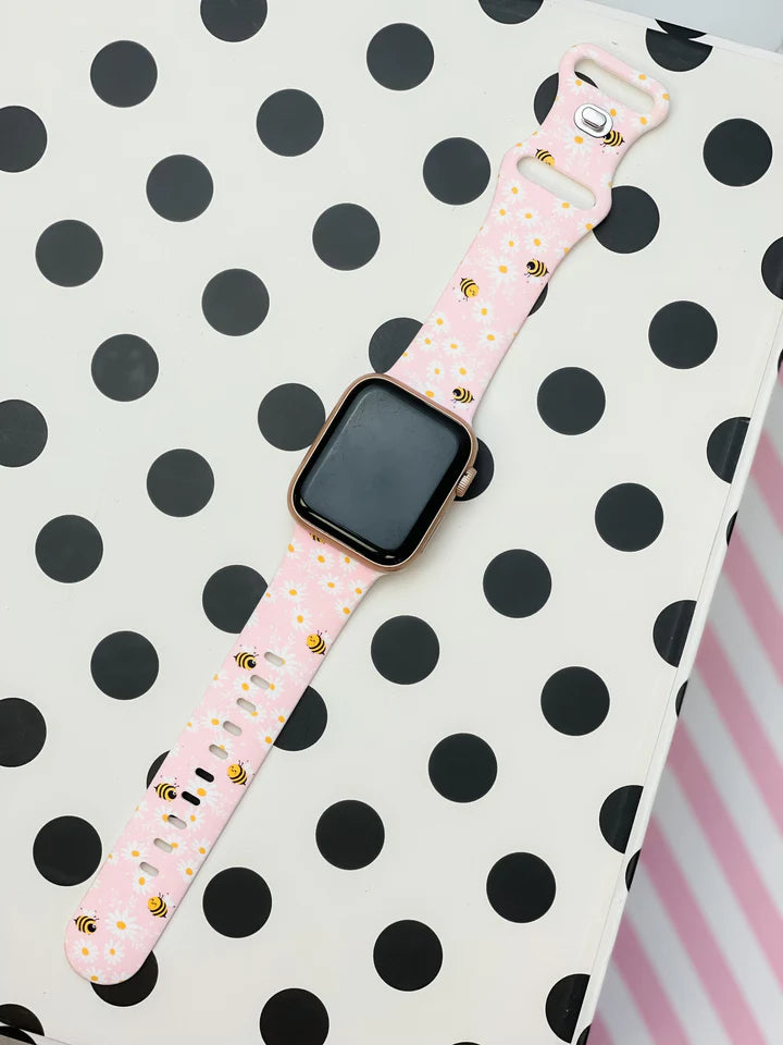 Spring Bee Printed Silicone Watch Band-Prep Obsessed-The Bugs Ear