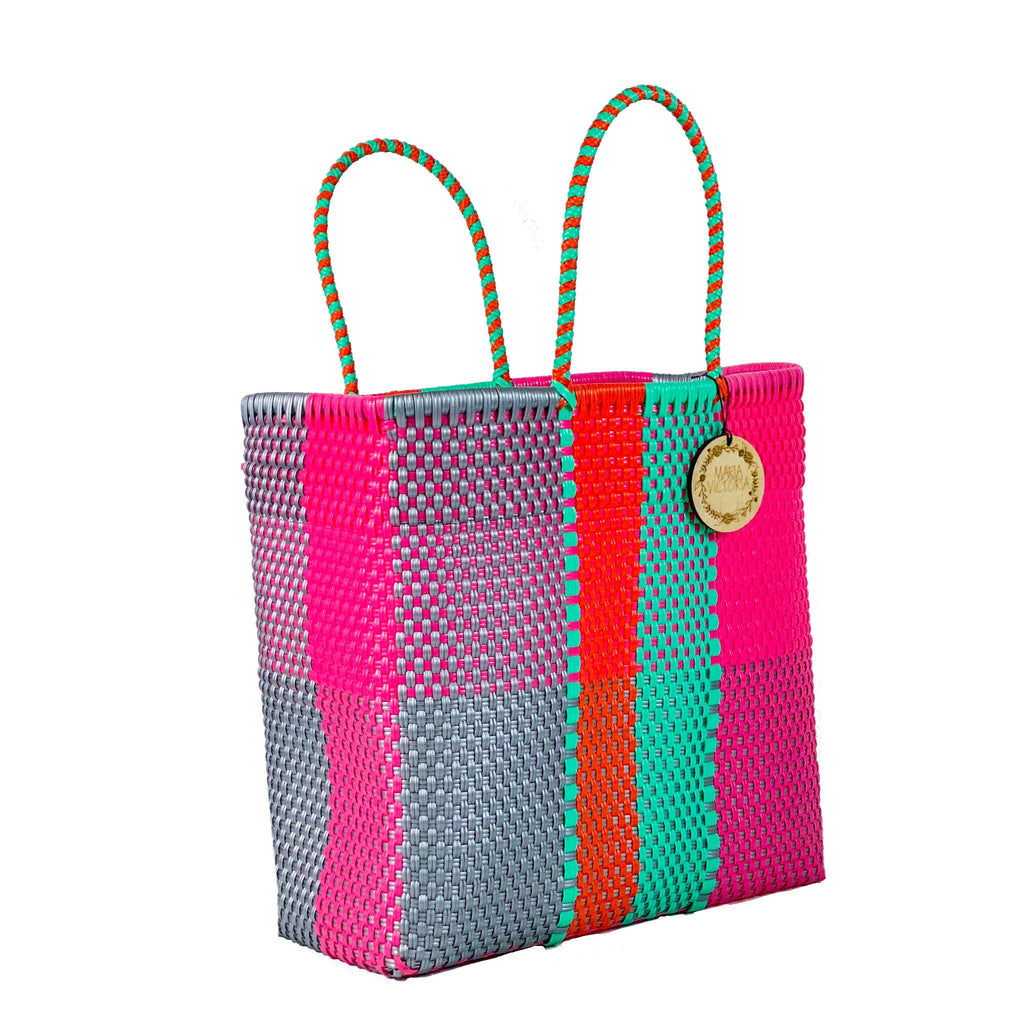 Maria Victoria Pink Teal Silver and Orange Women Tote Bag-Maria Victoria-The Bugs Ear