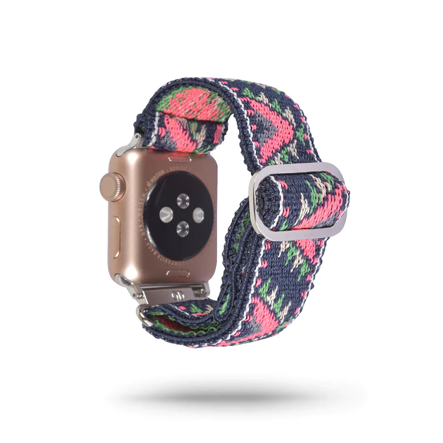 Pink Aztec Adjustable Fabric Apple Watch Band 42/44-Thomas and Lee Company-The Bugs Ear