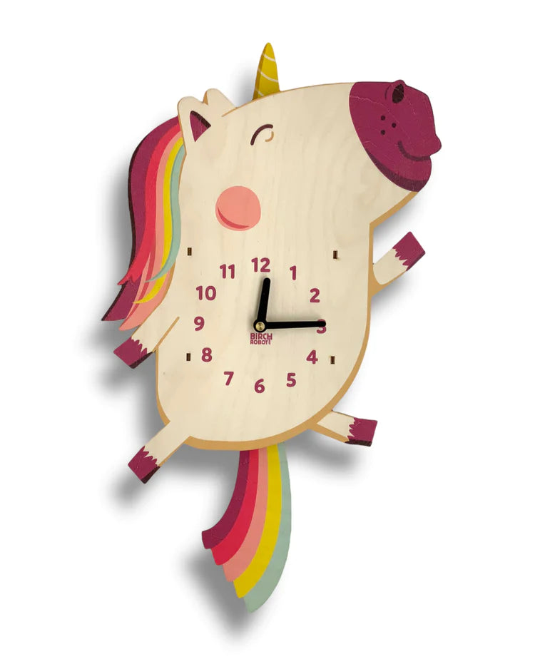 Dolly the Unicorn Pendulum Clock-Birch Robot-The Bugs Ear