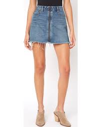 Distressed denim skirt with zipper online