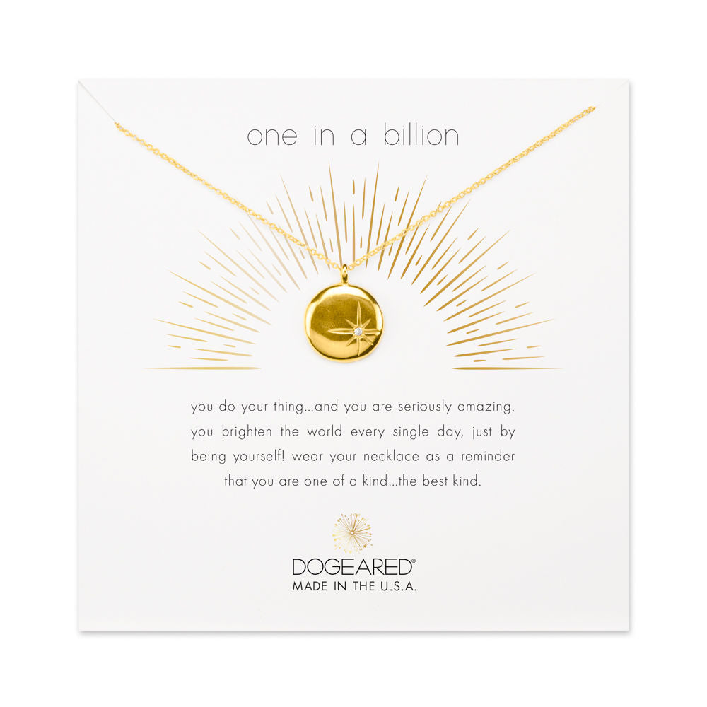 Dogeared One in a Billion Sparkle Star Disc in Gold-Dogeared-The Bugs Ear