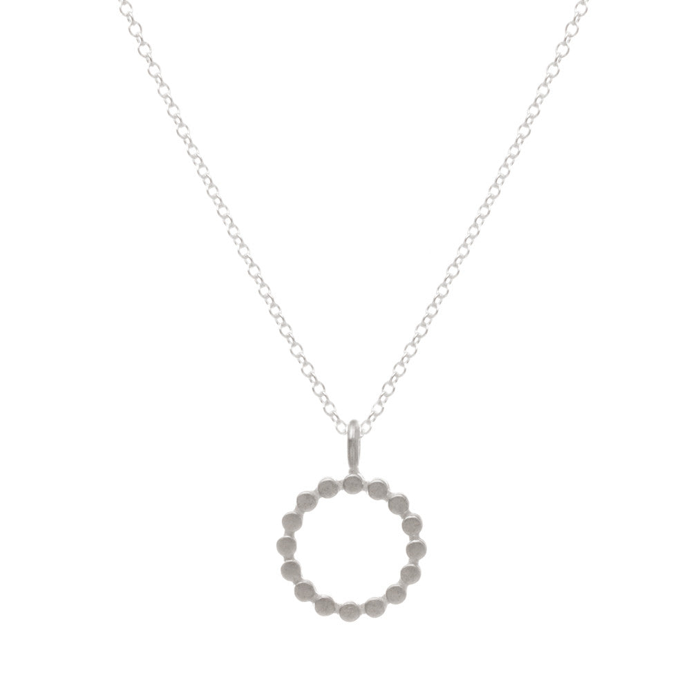 Dogeared The Circle Necklace Dotted Silver Circle-Dogeared-The Bugs Ear