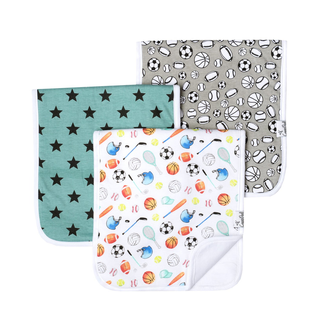 Copper Pearl Varsity Premium Burp Cloths-Copper Pearl-The Bugs Ear