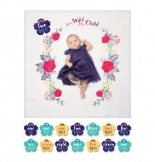 Baby's First Year Blanket and Card Set Stay Wild My Child-Lulujo Baby-The Bugs Ear