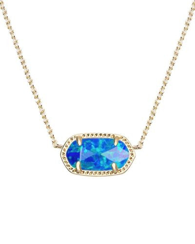 Kendra Scott Elisa Pendant Necklace in Dark Blue Kyocera Opal